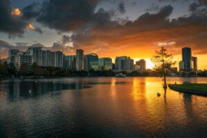 Sunset over Lake Eola