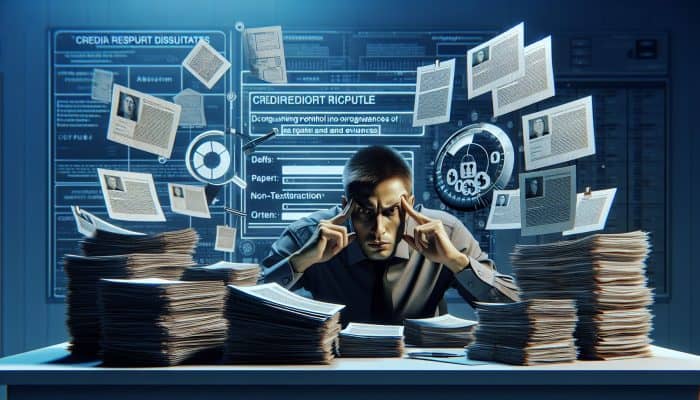 Debt Consolidation and Credit Report Errors: UK Guide | DCL Person organizing financial documents on desk, focused on credit report dispute form on computer.