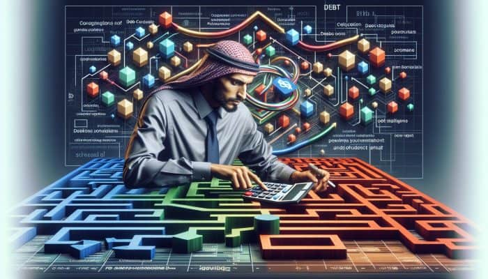 Debt Consolidation and Credit Utilisation Hacks: UK Strategies | DCL A person analyzing financial chart and debt documents, focused on debt consolidation assessment.