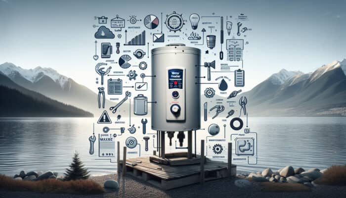 Infographic highlighting water heater services in West Vancouver, featuring maintenance tips and local service providers, set against a picturesque backdrop.