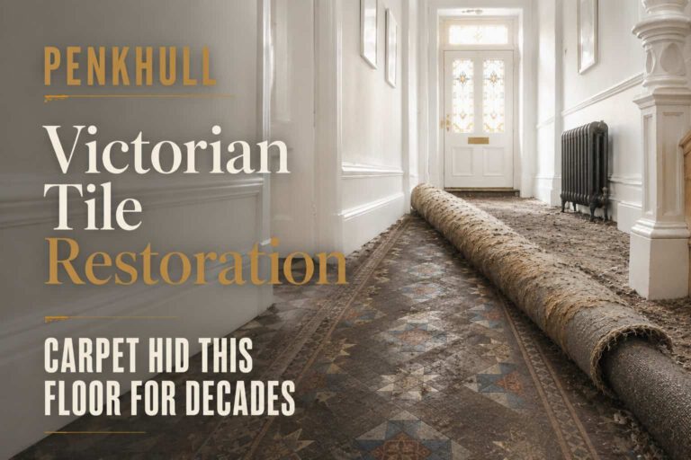 Victorian Tile Restoration Uncovered Beneath Carpet